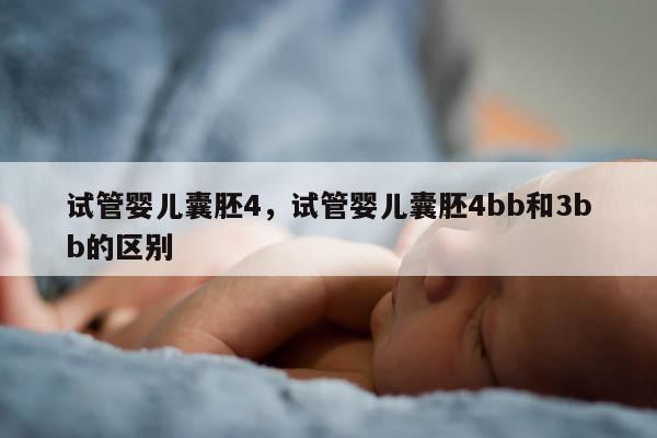 试管婴儿囊胚4，试管婴儿囊胚4bb和3bb的区别