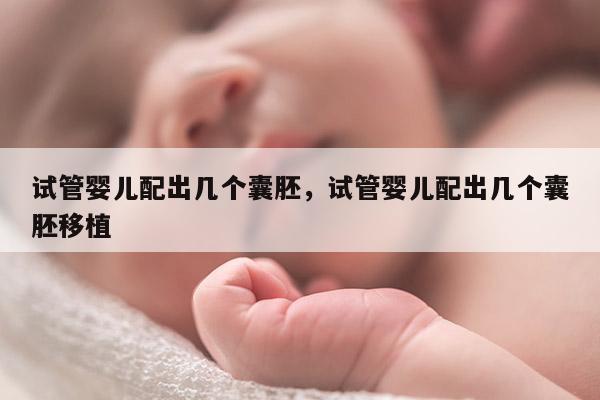 试管婴儿配出几个囊胚，试管婴儿配出几个囊胚移植